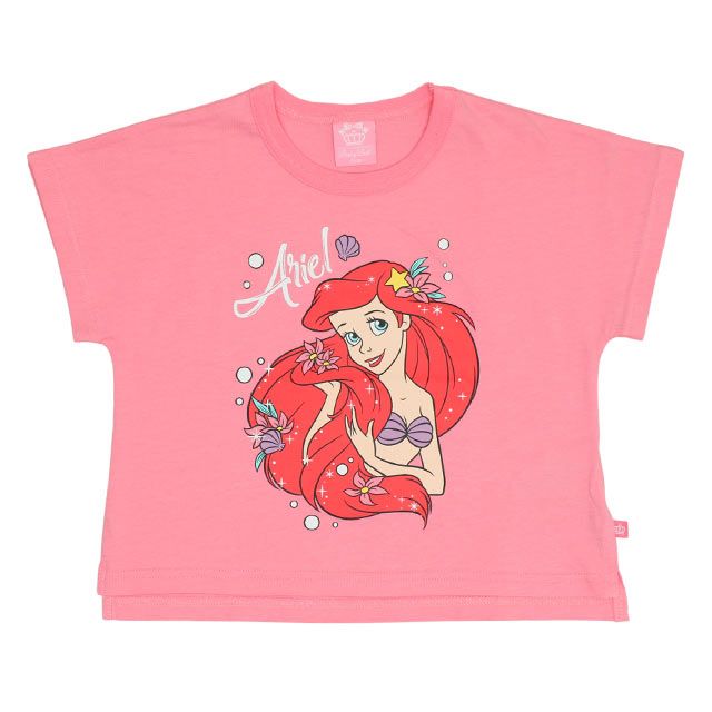 【ベビードール】アリエル プリンセス / Tシャツ&フリルショートパンツ 2点セット 0474K / キッズ トップス ボトムス 半袖 短パン ショートパンツ 半ズボン ウエスト総ゴム ゴム穴付 上下セットアップ コーデセット