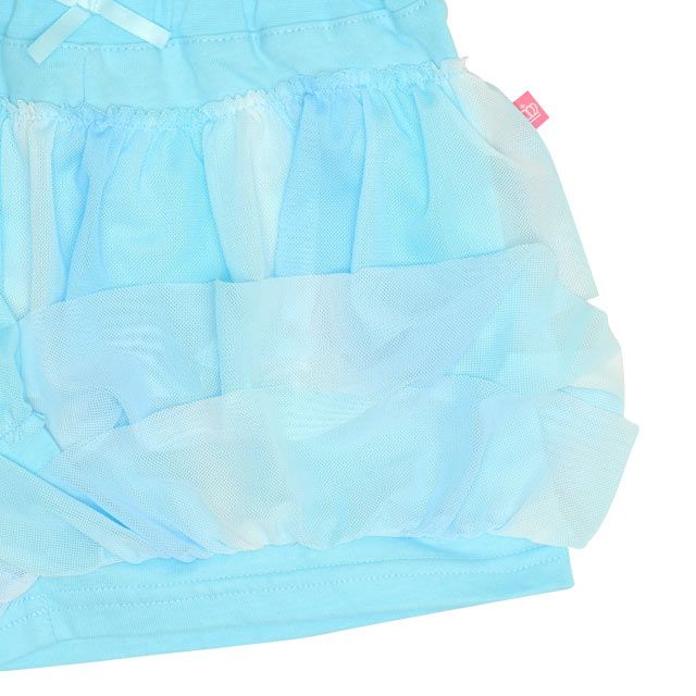 【ベビードール】ベル プリンセス / Tシャツ&フリルショートパンツ 2点セット 0474K / キッズ トップス ボトムス 半袖 短パン ショートパンツ 半ズボン ウエスト総ゴム ゴム穴付 上下セットアップ コーデセット