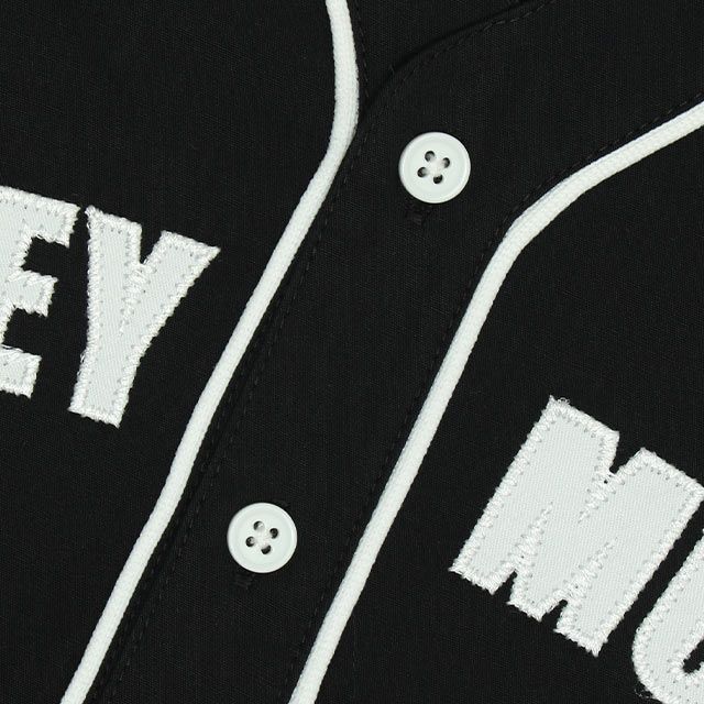 【ベビードール】ミッキー ベースボール半袖シャツ 0475K / ベビーサイズ キッズ トップス 半袖 羽織 ユニフォーム風 スポーティ