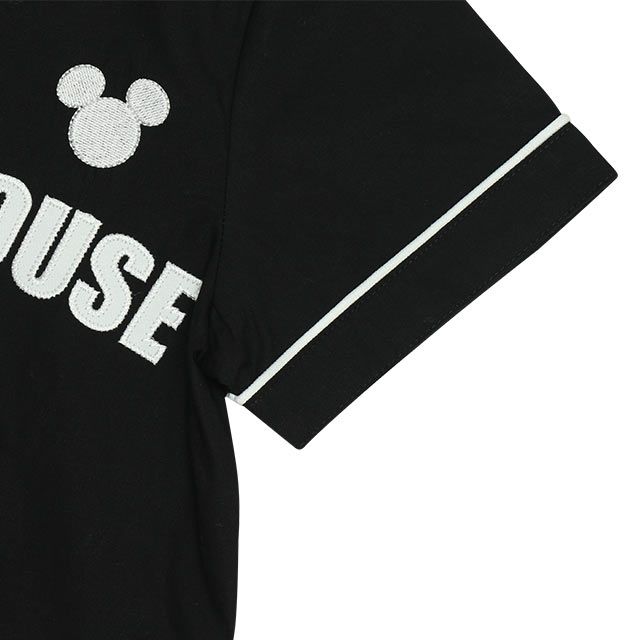 【ベビードール】ミッキー ベースボール半袖シャツ 0475K / ベビーサイズ キッズ トップス 半袖 羽織 ユニフォーム風 スポーティ