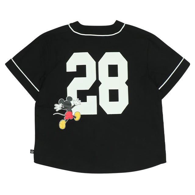 【ベビードール】ミッキー ベースボール半袖シャツ 0475K / ベビーサイズ キッズ トップス 半袖 羽織 ユニフォーム風 スポーティ