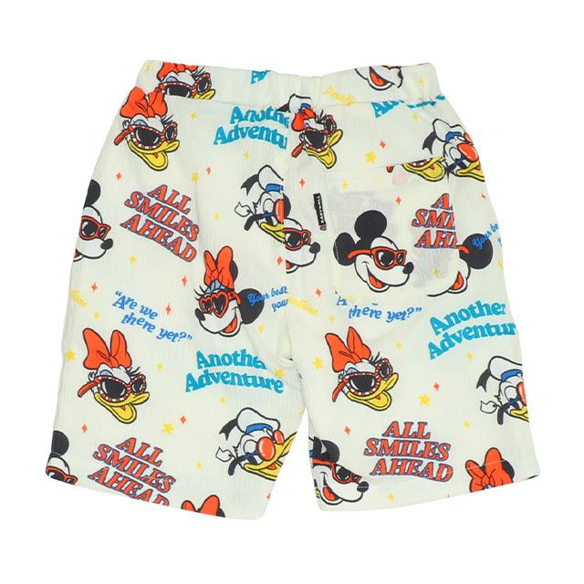 【ベビードール】親子お揃い リゾート総柄ハーフパンツ 0476K （トップス別売） / ミッキー ミニー デイジー ドナルド ベビーサイズ キッズ リンクコーデ ペアルック 親子コーデ ボトムス ショートパンツ 短パン 半ズボン ウエスト総ゴム ゴム穴付 セットアップコーデ