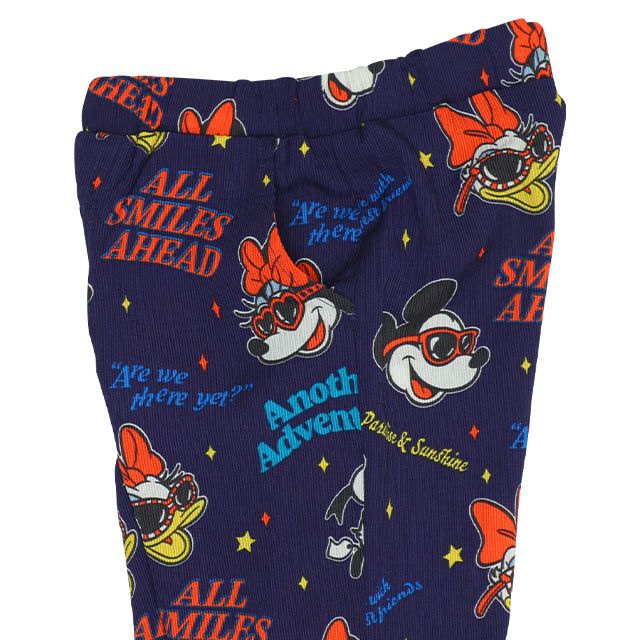 【ベビードール】親子お揃い リゾート総柄ハーフパンツ 0476K （トップス別売） / ミッキー ミニー デイジー ドナルド ベビーサイズ キッズ リンクコーデ ペアルック 親子コーデ ボトムス ショートパンツ 短パン 半ズボン ウエスト総ゴム ゴム穴付 セットアップコーデ