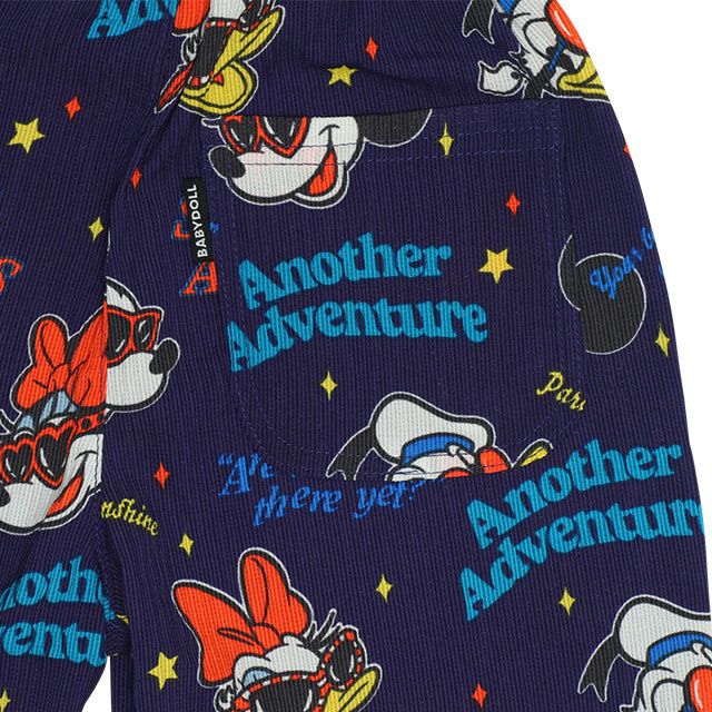 【ベビードール】親子お揃い リゾート総柄ハーフパンツ 0476K （トップス別売） / ミッキー ミニー デイジー ドナルド ベビーサイズ キッズ リンクコーデ ペアルック 親子コーデ ボトムス ショートパンツ 短パン 半ズボン ウエスト総ゴム ゴム穴付 セットアップコーデ