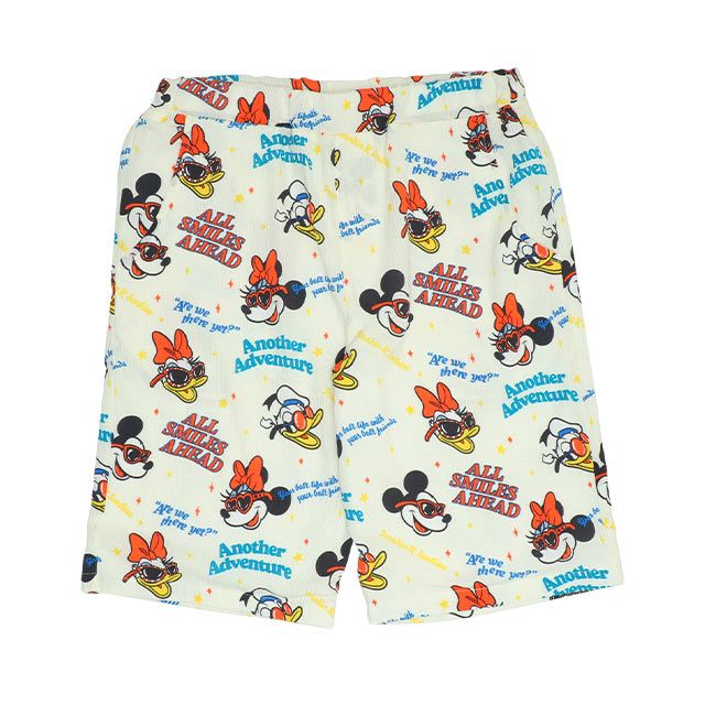 【ベビードール】親子お揃い リゾート総柄ハーフパンツ 0476A （トップス別売） / ミッキー ミニー デイジー ドナルド 大人 ユニセックス 男女兼用 リンクコーデ ペアルック 親子コーデ ボトムス 短パン 半ズボン ウエスト総ゴム ゴム穴付 スピンドル有り セットアップコーデ