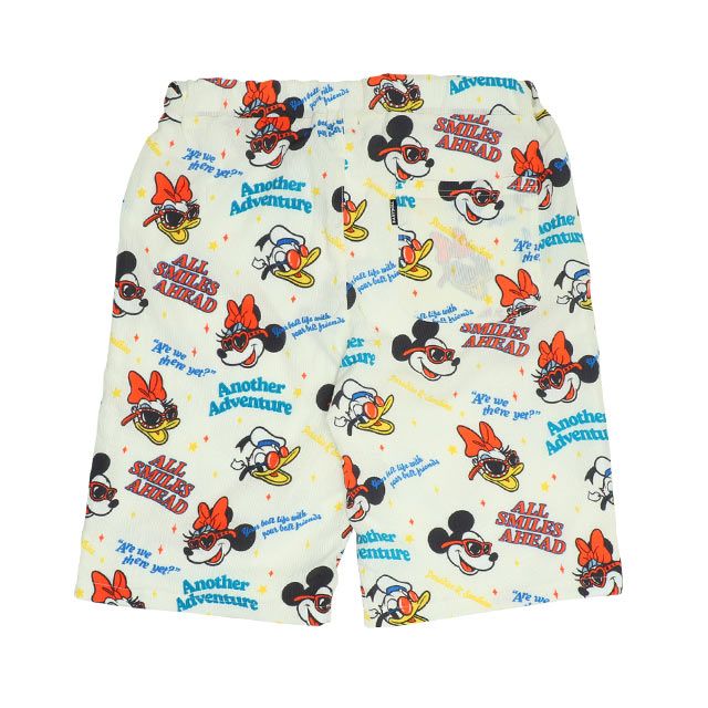 【ベビードール】親子お揃い リゾート総柄ハーフパンツ 0476A （トップス別売） / ミッキー ミニー デイジー ドナルド 大人 ユニセックス 男女兼用 リンクコーデ ペアルック 親子コーデ ボトムス 短パン 半ズボン ウエスト総ゴム ゴム穴付 スピンドル有り セットアップコーデ