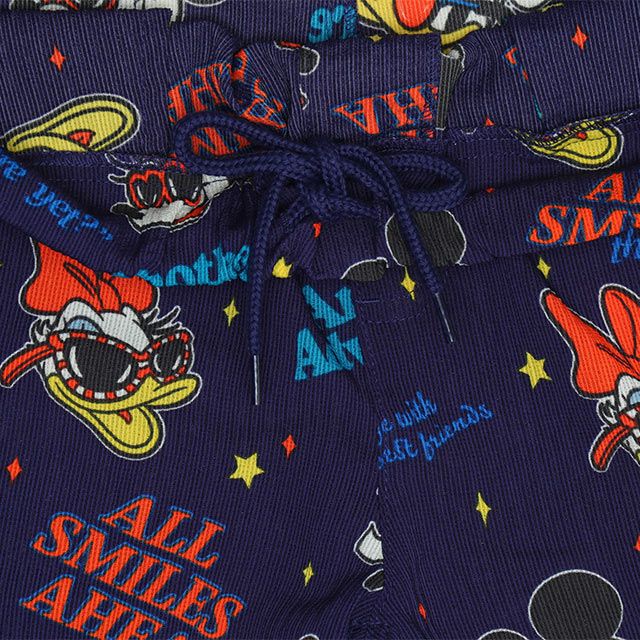 【ベビードール】親子お揃い リゾート総柄ハーフパンツ 0476A （トップス別売） / ミッキー ミニー デイジー ドナルド 大人 ユニセックス 男女兼用 リンクコーデ ペアルック 親子コーデ ボトムス 短パン 半ズボン ウエスト総ゴム ゴム穴付 スピンドル有り セットアップコーデ