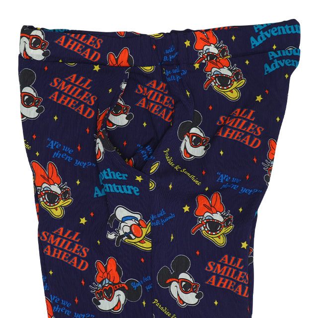 【ベビードール】親子お揃い リゾート総柄ハーフパンツ 0476A （トップス別売） / ミッキー ミニー デイジー ドナルド 大人 ユニセックス 男女兼用 リンクコーデ ペアルック 親子コーデ ボトムス 短パン 半ズボン ウエスト総ゴム ゴム穴付 スピンドル有り セットアップコーデ