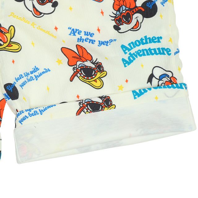 【ベビードール】親子お揃い リゾート総柄ハーフパンツ 0476A （トップス別売） / ミッキー ミニー デイジー ドナルド 大人 ユニセックス 男女兼用 リンクコーデ ペアルック 親子コーデ ボトムス 短パン 半ズボン ウエスト総ゴム ゴム穴付 スピンドル有り セットアップコーデ