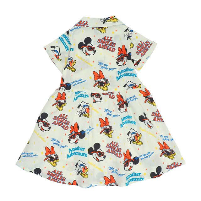【ベビードール】親子お揃い リゾート総柄ワンピース 0477K / ミッキー ミニー デイジー ドナルド ベビーサイズ キッズ リンクコーデ ペアルック 親子コーデ トップス スカート 半袖 開襟 シャツワンピ 裏地付き