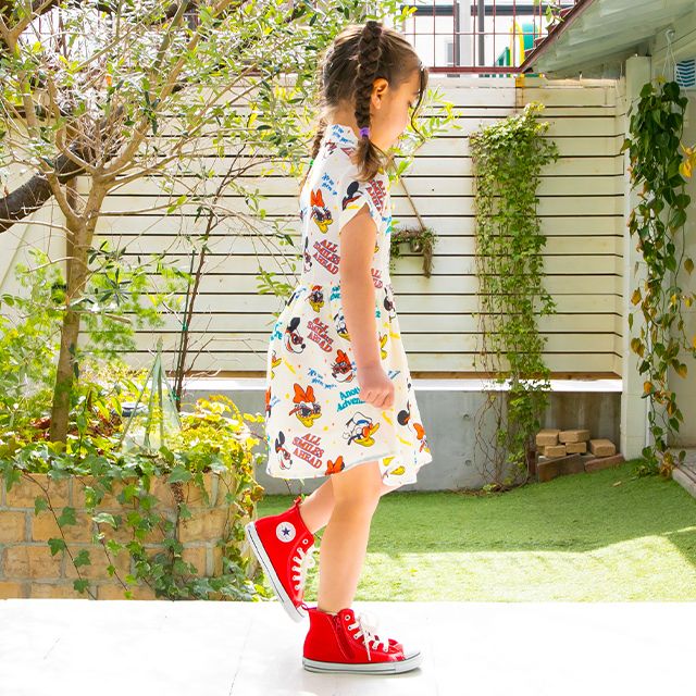 【ベビードール】親子お揃い リゾート総柄ワンピース 0477K / ミッキー ミニー デイジー ドナルド ベビーサイズ キッズ リンクコーデ ペアルック 親子コーデ トップス スカート 半袖 開襟 シャツワンピ 裏地付き