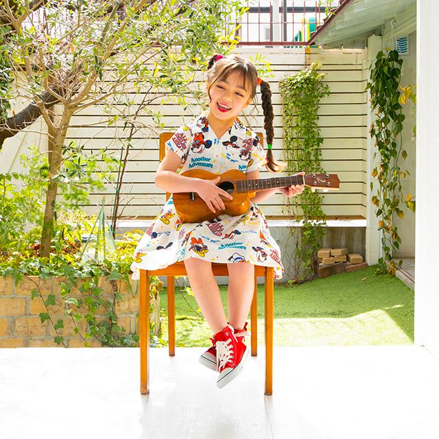 【ベビードール】親子お揃い リゾート総柄ワンピース 0477K / ミッキー ミニー デイジー ドナルド ベビーサイズ キッズ リンクコーデ ペアルック 親子コーデ トップス スカート 半袖 開襟 シャツワンピ 裏地付き