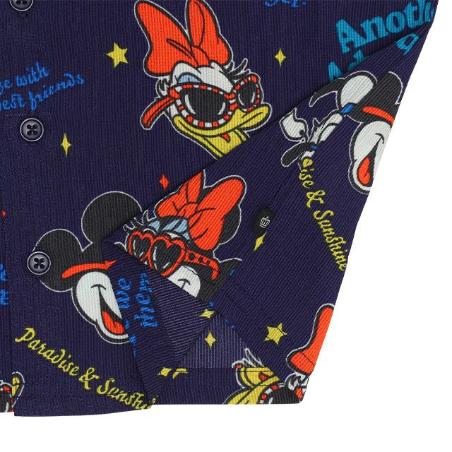 【ベビードール】親子お揃い リゾート総柄シャツ 0479K （ボトムス別売） / ミッキー ミニー デイジー ドナルド ベビーサイズ キッズ リンクコーデ ペアルック 親子コーデ トップス 羽織 半袖 開襟シャツ セットアップコーデ