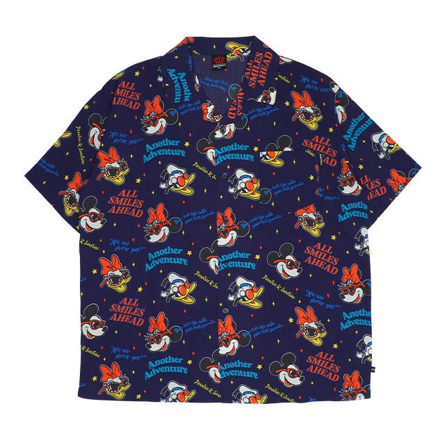 【ベビードール】親子お揃い リゾート総柄シャツ 0479A （ボトムス別売） / ミッキー ミニー デイジー ドナルド 大人 ユニセックス 男女兼用 リンクコーデ ペアルック 親子コーデ トップス 羽織 半袖 開襟シャツ セットアップコーデ