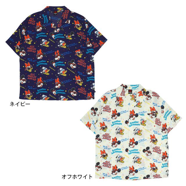 【ベビードール】親子お揃い リゾート総柄シャツ 0479A （ボトムス別売） / ミッキー ミニー デイジー ドナルド 大人 ユニセックス 男女兼用 リンクコーデ ペアルック 親子コーデ トップス 羽織 半袖 開襟シャツ セットアップコーデ