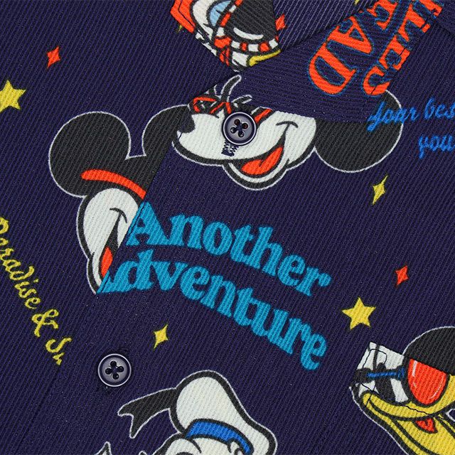 【ベビードール】親子お揃い リゾート総柄シャツ 0479A （ボトムス別売） / ミッキー ミニー デイジー ドナルド 大人 ユニセックス 男女兼用 リンクコーデ ペアルック 親子コーデ トップス 羽織 半袖 開襟シャツ セットアップコーデ