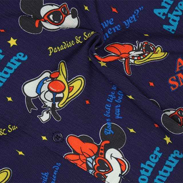 【ベビードール】親子お揃い リゾート総柄シャツ 0479A （ボトムス別売） / ミッキー ミニー デイジー ドナルド 大人 ユニセックス 男女兼用 リンクコーデ ペアルック 親子コーデ トップス 羽織 半袖 開襟シャツ セットアップコーデ