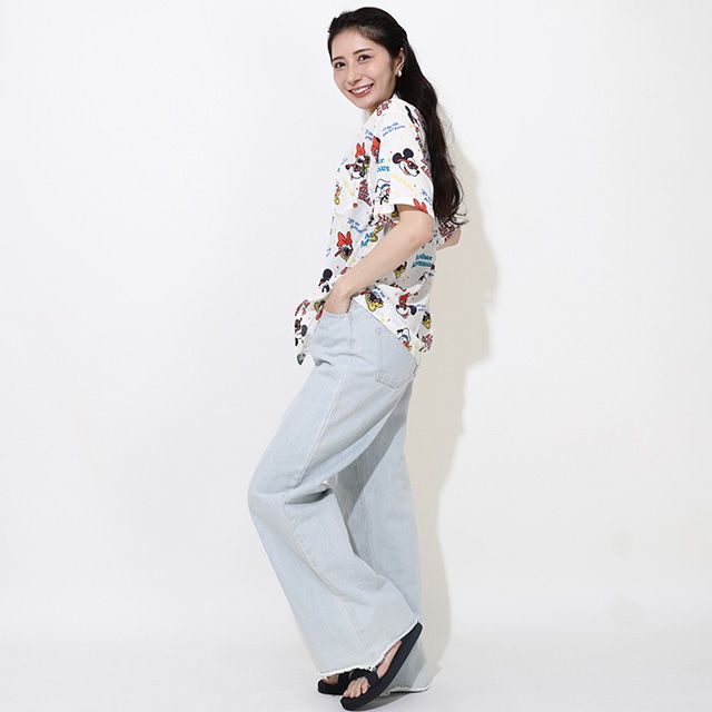 【ベビードール】親子お揃い リゾート総柄シャツ 0479A （ボトムス別売） / ミッキー ミニー デイジー ドナルド 大人 ユニセックス 男女兼用 リンクコーデ ペアルック 親子コーデ トップス 羽織 半袖 開襟シャツ セットアップコーデ