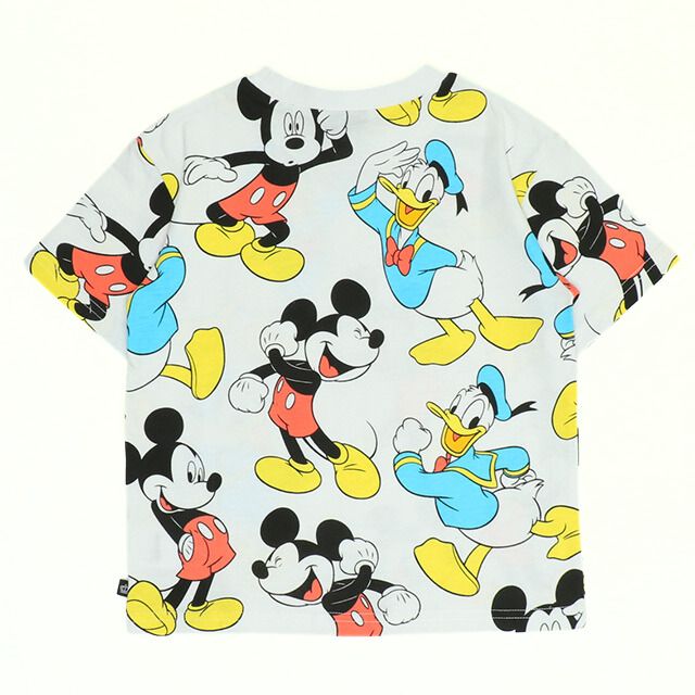 【ベビードール】ミッキー ドナルド 総柄 Tシャツ&ハーフパンツ 2点セット 0482K / ベビーサイズ キッズ トップス ボトムス 半袖 短パン 半ズボン ウエスト総ゴム ゴム穴付 上下セットアップ コーデセット