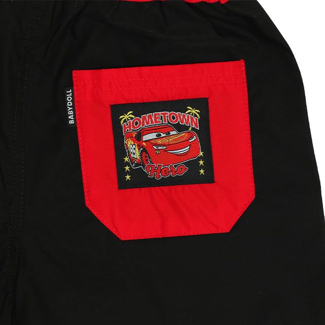 【ベビードール】カーズ サイドロゴハーフパンツ 0513K / マックィーン ベビーサイズ キッズ ボトム 半ズボン 短パン ウエスト総ゴム ゴム穴付 速乾