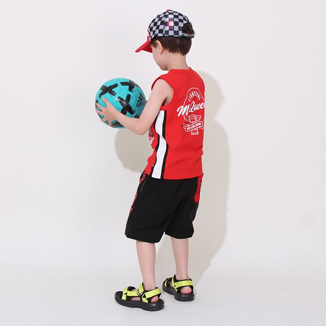 【ベビードール】カーズ サイド切り替えタンクトップ 0514K / マックィーン メーター ベビーサイズ キッズ トップス 袖なし クルーネックカットソー ノースリーブ 天竺素材 スポーティ