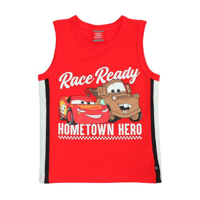 【ベビードール】カーズ サイド切り替えタンクトップ 0514K / マックィーン メーター ベビーサイズ キッズ トップス 袖なし クルーネックカットソー ノースリーブ 天竺素材 スポーティ