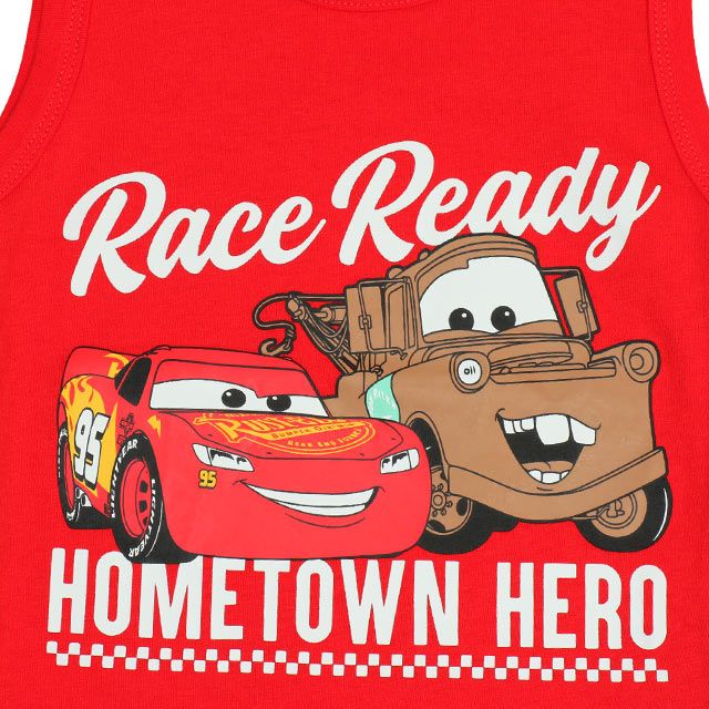 【ベビードール】カーズ サイド切り替えタンクトップ 0514K / マックィーン メーター ベビーサイズ キッズ トップス 袖なし クルーネックカットソー ノースリーブ 天竺素材 スポーティ