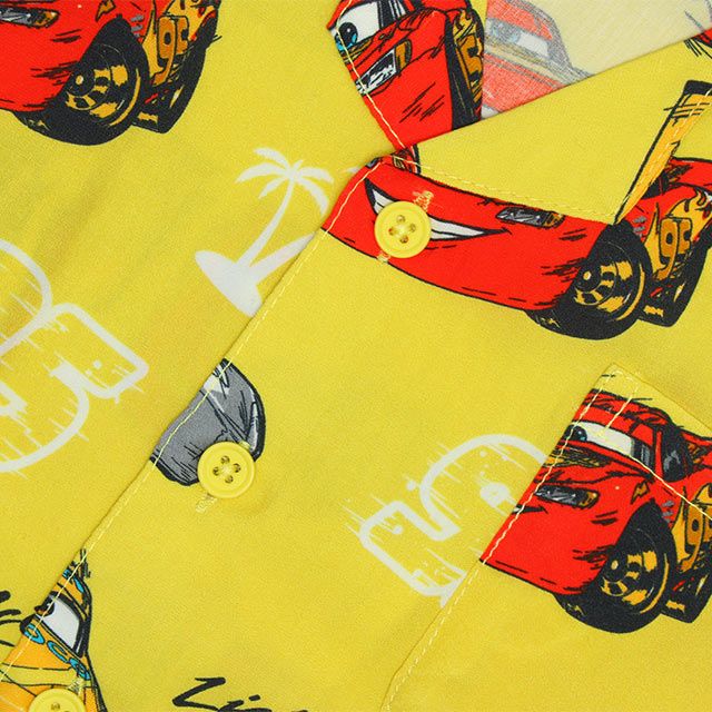 【ベビードール】カーズ 総柄半袖シャツ 0515K / マックィーン ジャクソン・ストーム クルーズ・ラミレス ベビーサイズ キッズ トップス 半袖シャツ オープンカラー 開襟 羽織り