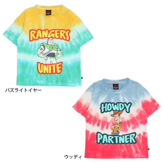 【ベビードール】バズ 親子お揃い タイダイキャラクターTシャツ 0517K / トイ・ストーリー ベビーサイズ キッズ トップス 半袖 リンクコーデ ペアルック 親子コーデ おそろい