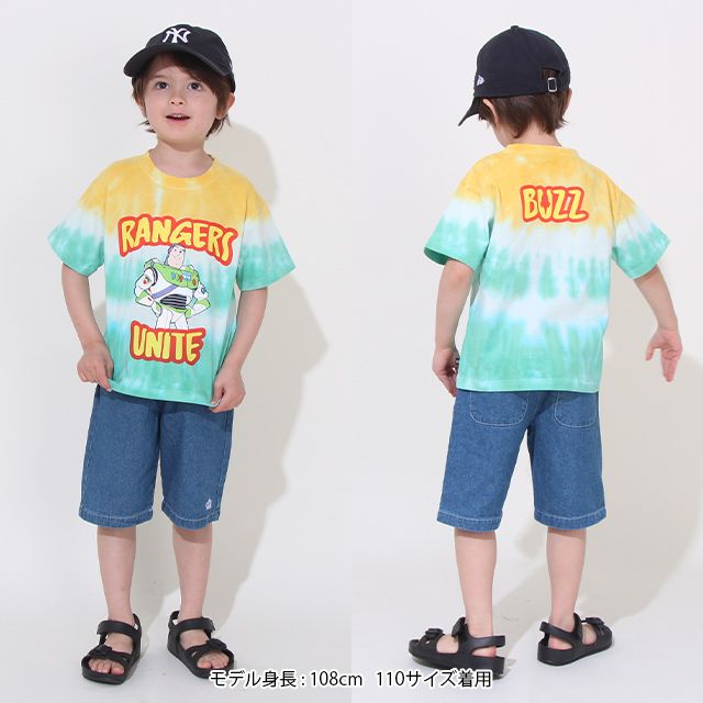 【ベビードール】バズ 親子お揃い タイダイキャラクターTシャツ 0517K / トイ・ストーリー ベビーサイズ キッズ トップス 半袖 リンクコーデ ペアルック 親子コーデ おそろい