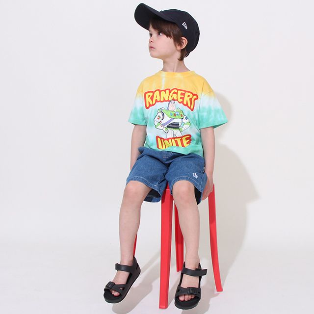【ベビードール】バズ 親子お揃い タイダイキャラクターTシャツ 0517K / トイ・ストーリー ベビーサイズ キッズ トップス 半袖 リンクコーデ ペアルック 親子コーデ おそろい