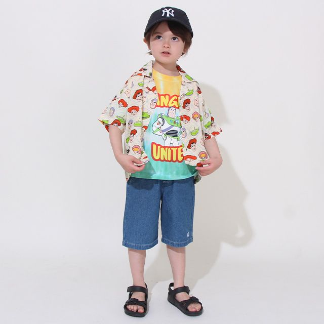 【ベビードール】バズ 親子お揃い タイダイキャラクターTシャツ 0517K / トイ・ストーリー ベビーサイズ キッズ トップス 半袖 リンクコーデ ペアルック 親子コーデ おそろい