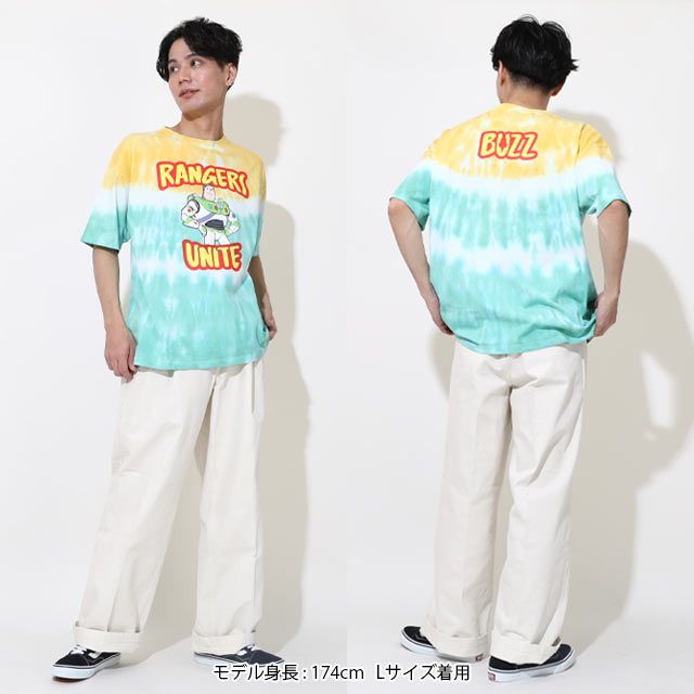 【ベビードール】バズ 親子お揃い タイダイキャラクターTシャツ 0517A / トイ・ストーリー 大人 ユニセックス 男女兼用 リンクコーデ ペアルック 親子コーデ トップス 半袖