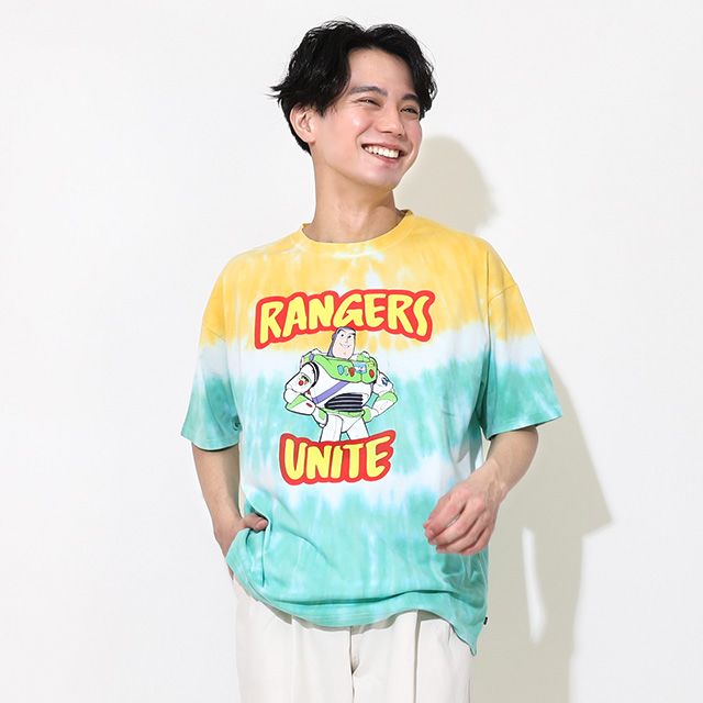 【ベビードール】バズ 親子お揃い タイダイキャラクターTシャツ 0517A / トイ・ストーリー 大人 ユニセックス 男女兼用 リンクコーデ ペアルック 親子コーデ トップス 半袖