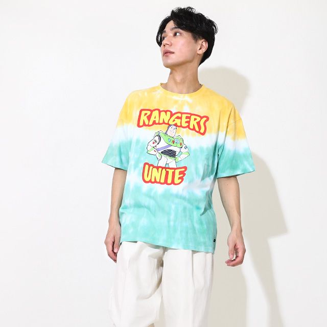 【ベビードール】バズ 親子お揃い タイダイキャラクターTシャツ 0517A / トイ・ストーリー 大人 ユニセックス 男女兼用 リンクコーデ ペアルック 親子コーデ トップス 半袖