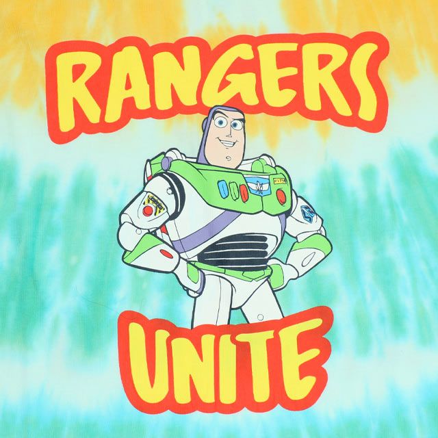 【ベビードール】バズ 親子お揃い タイダイキャラクターTシャツ 0517A / トイ・ストーリー 大人 ユニセックス 男女兼用 リンクコーデ ペアルック 親子コーデ トップス 半袖