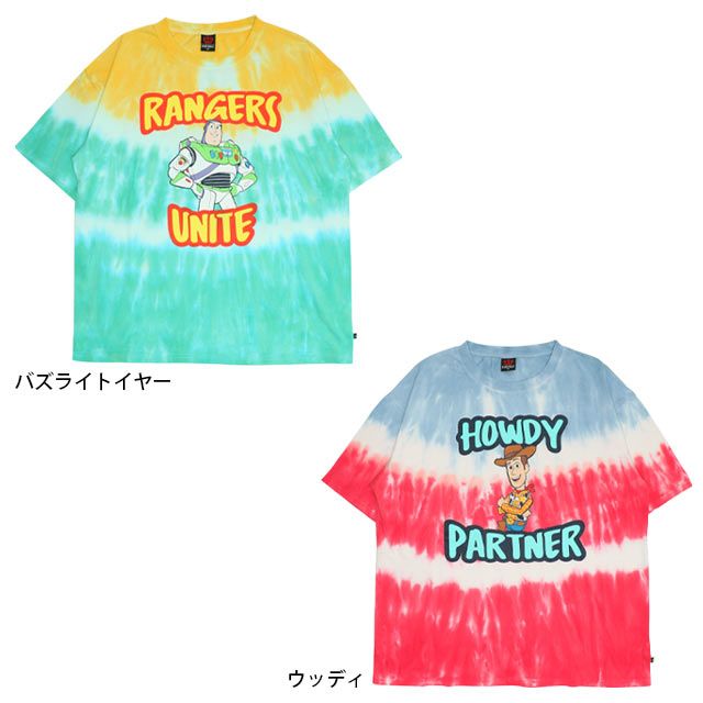 【ベビードール】ウッディ 親子お揃い タイダイキャラクターTシャツ 0517A / トイストーリー 大人 ユニセックス 男女兼用 リンクコーデ ペアルック 親子コーデ トップス 半袖