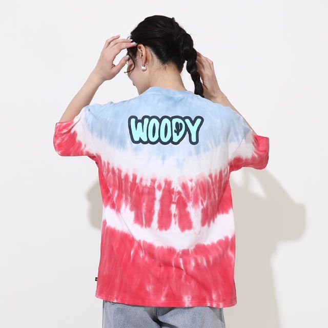 【ベビードール】ウッディ 親子お揃い タイダイキャラクターTシャツ 0517A / トイストーリー 大人 ユニセックス 男女兼用 リンクコーデ ペアルック 親子コーデ トップス 半袖