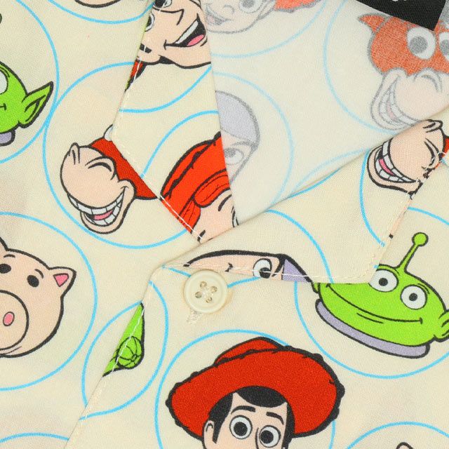 【ベビードール】トイ・ストーリー 総柄シャツ 0518K / ベビーサイズ キッズ トップス 半袖 シャツ オープンカラー 開襟 羽織り