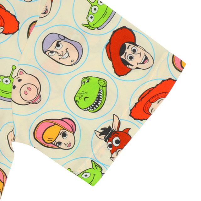 【ベビードール】トイ・ストーリー 総柄シャツ 0518K / ベビーサイズ キッズ トップス 半袖 シャツ オープンカラー 開襟 羽織り