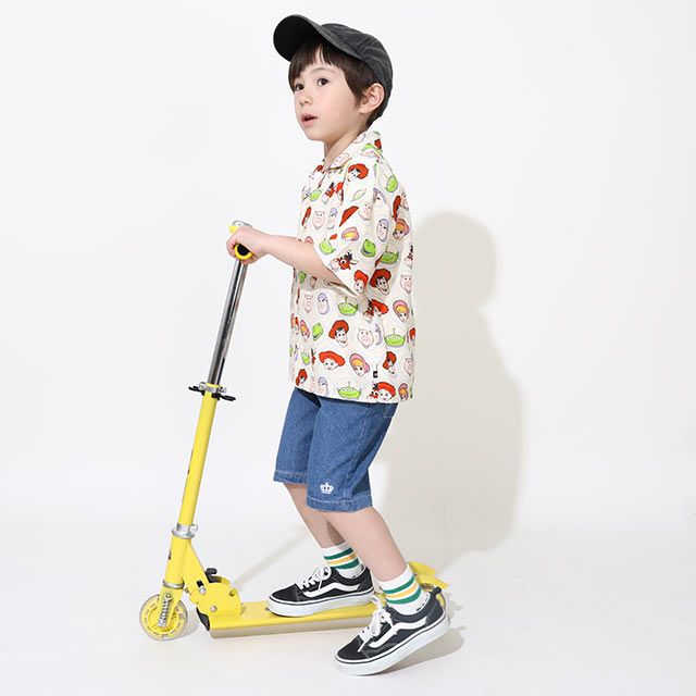 【ベビードール】トイ・ストーリー 総柄シャツ 0518K / ベビーサイズ キッズ トップス 半袖 シャツ オープンカラー 開襟 羽織り
