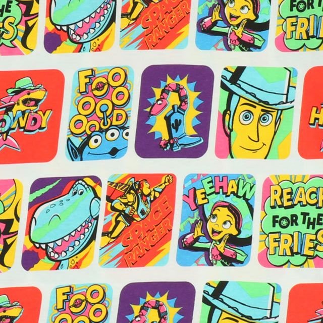 【ベビードール】親子お揃い トイ・ストーリー 総柄Tシャツ 0519K / ウッディ バズ リトルグリーンメン ジェシー レックス ベビーサイズ キッズ リンクコーデ ペアルック 親子コーデ おそろい トップス 半袖 天竺素材