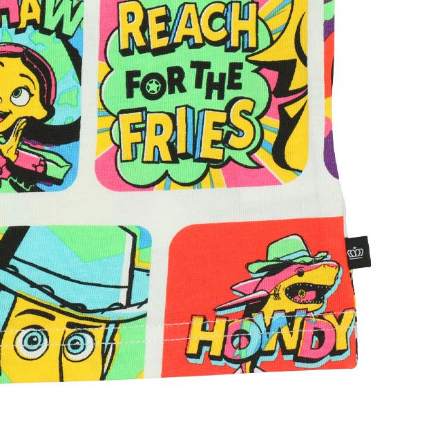 【ベビードール】親子お揃い トイ・ストーリー 総柄Tシャツ 0519K / ウッディ バズ リトルグリーンメン ジェシー レックス ベビーサイズ キッズ リンクコーデ ペアルック 親子コーデ おそろい トップス 半袖 天竺素材