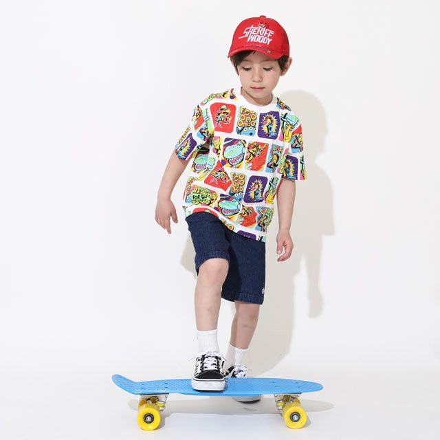 【ベビードール】親子お揃い トイ・ストーリー 総柄Tシャツ 0519K / ウッディ バズ リトルグリーンメン ジェシー レックス ベビーサイズ キッズ リンクコーデ ペアルック 親子コーデ おそろい トップス 半袖 天竺素材