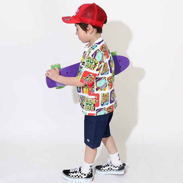 【ベビードール】親子お揃い トイ・ストーリー 総柄Tシャツ 0519K / ウッディ バズ リトルグリーンメン ジェシー レックス ベビーサイズ キッズ リンクコーデ ペアルック 親子コーデ おそろい トップス 半袖 天竺素材