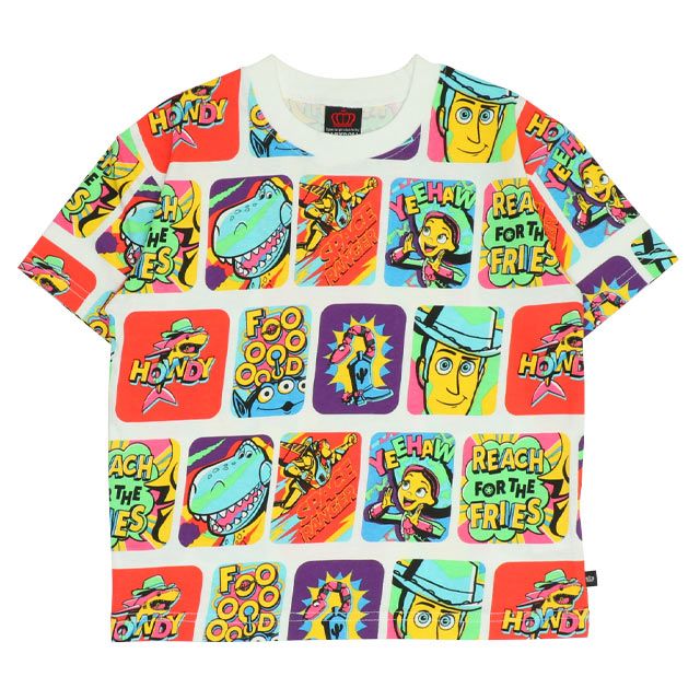 【ベビードール】親子お揃い トイ・ストーリー 総柄Tシャツ 0519K / ウッディ バズ リトルグリーンメン ジェシー レックス ベビーサイズ キッズ リンクコーデ ペアルック 親子コーデ おそろい トップス 半袖 天竺素材