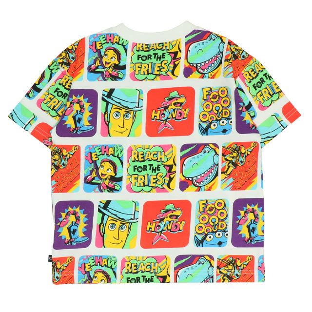 【ベビードール】親子お揃い トイ・ストーリー 総柄Tシャツ 0519K / ウッディ バズ リトルグリーンメン ジェシー レックス ベビーサイズ キッズ リンクコーデ ペアルック 親子コーデ おそろい トップス 半袖 天竺素材
