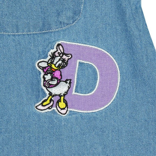 【ベビードール】ミニー 親子お揃い ワッペンデニムワンピース 0520K / デイジー ベビーサイズ キッズ リンクコーデ ペアルック 親子コーデ 長袖 トップス 羽織り ミニ丈 オールインワン