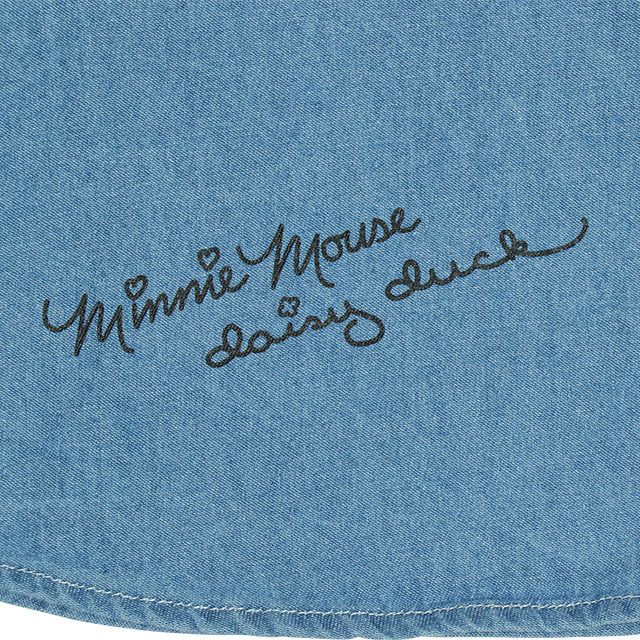 【ベビードール】ミニー 親子お揃い ワッペンデニムワンピース 0520K / デイジー ベビーサイズ キッズ リンクコーデ ペアルック 親子コーデ 長袖 トップス 羽織り ミニ丈 オールインワン