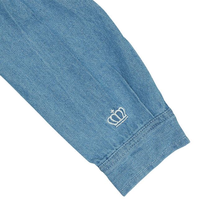 【ベビードール】ミニー 親子お揃い ワッペンデニムワンピース 0520K / デイジー ベビーサイズ キッズ リンクコーデ ペアルック 親子コーデ 長袖 トップス 羽織り ミニ丈 オールインワン